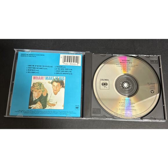 Wham Make It Big CD Early Press Columbia CK 39595 George Michael Freedom OOP - Picture 3 of 3